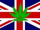 cannabis leaf on uk flag